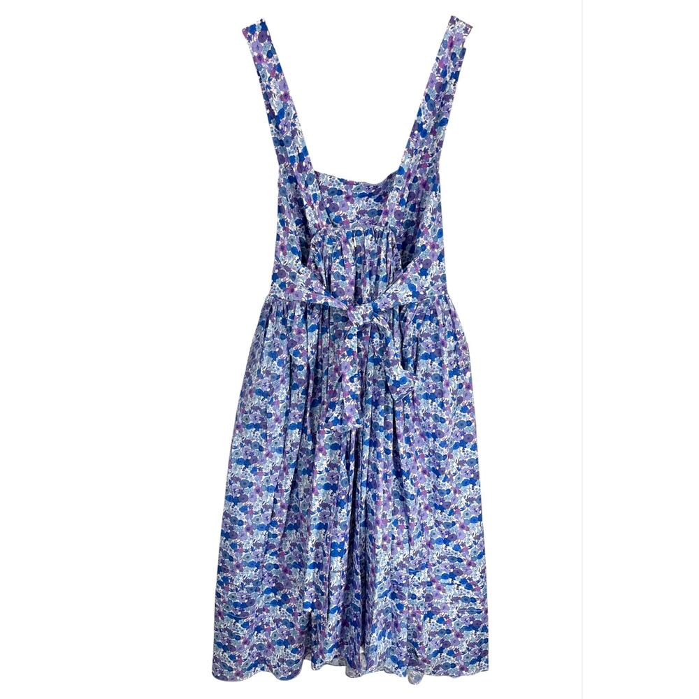 NWT J.Crew Liberty Arrow Floral Apron Dress 16 Hampton Purple Square Neck Midi - Picture 4 of 11
